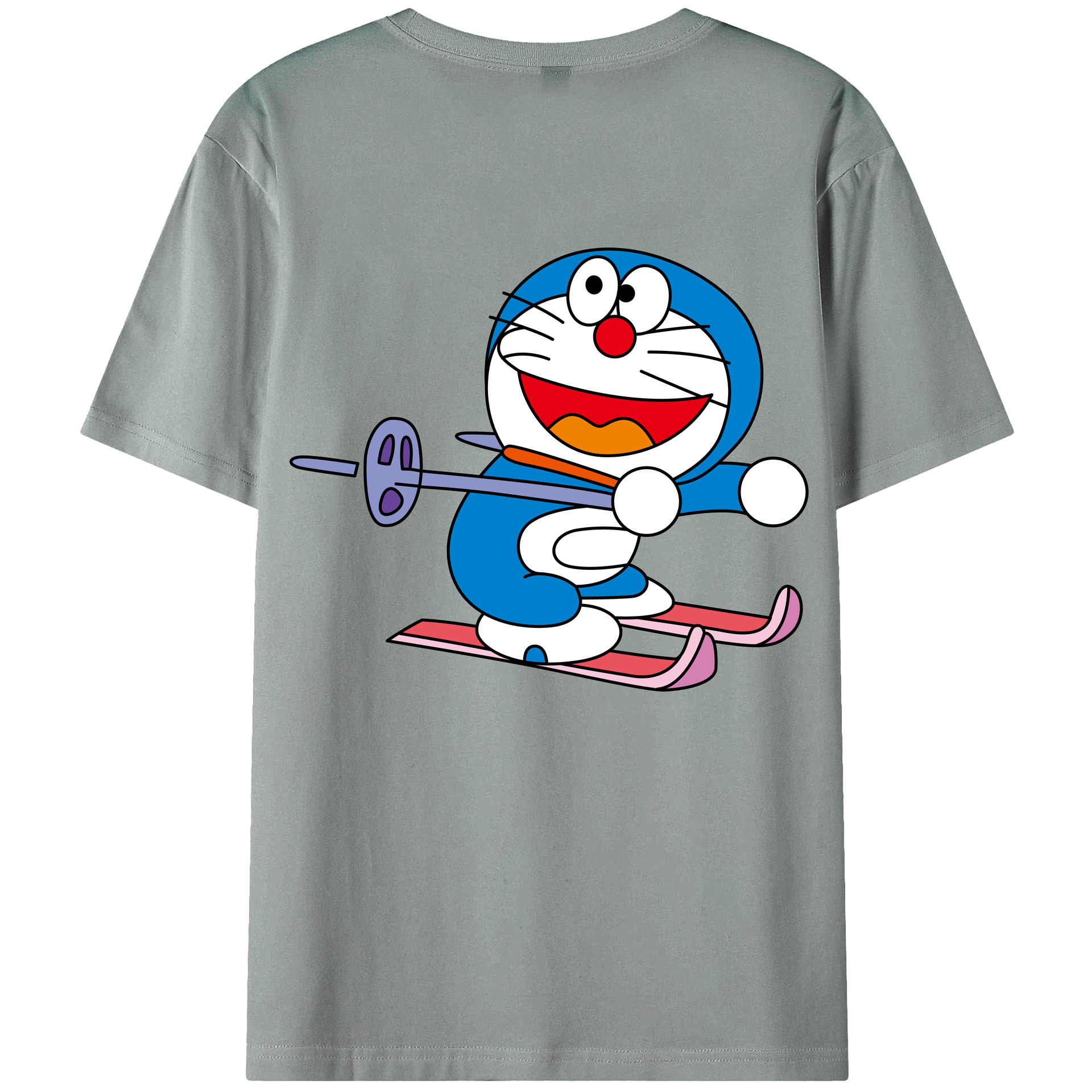 （画像用） ドラえもん Doraemon 綿100％ メンズ半袖Tシャツ（バックプリント） 通気性